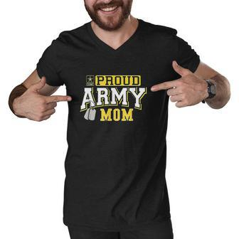 Proud Army Mom Military Pride Gift For Mother Men V-Neck Tshirt - Thegiftio UK
