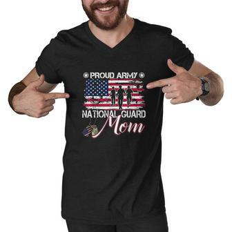 Proud Army National Guard Mom American Flag Men V-Neck Tshirt - Thegiftio UK