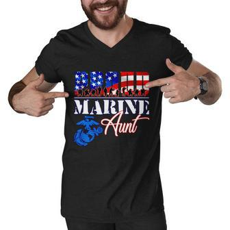 Proud Marine Aunt Patriotic Usa Military 2020 Men V-Neck Tshirt - Thegiftio UK
