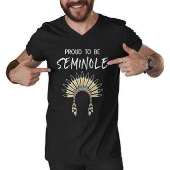 Proud To Be Seminole Native American Pride Men V-Neck Tshirt - Thegiftio UK