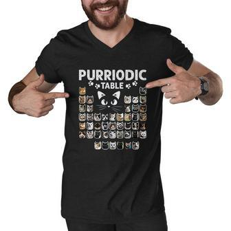 Purriodic Table Periodic Elements Funny Cat Chemistry Chemist Costume Men V-Neck Tshirt - Thegiftio UK
