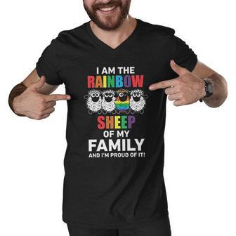 Rainbow Sheep Of The Family Lgbt V2 Men V-Neck Tshirt - Thegiftio UK