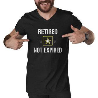 Retired Not Expired Military Army Men V-Neck Tshirt - Thegiftio UK