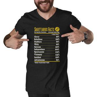 Sagittarius Facts Servings Per Container Zodiac T-Shirt Men V-Neck Tshirt - Thegiftio UK