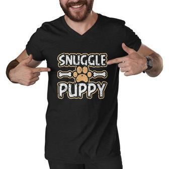 Snuggle Puppy Men V-Neck Tshirt - Thegiftio UK