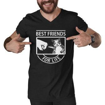 Squirrel Best Friend For Life Frontside Best Friend Gifts Men V-Neck Tshirt - Thegiftio UK