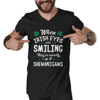St Patricks Day Lucky When Irish Eyes Are Smiling Men V-Neck Tshirt - Thegiftio UK