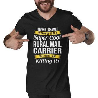 Super Cool Rural Mail Carrier T-Shirt Funny Gift Men V-Neck Tshirt - Thegiftio UK