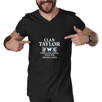 Taylor Scottish Family Clan Scotland Name Gift Men V-Neck Tshirt - Thegiftio UK