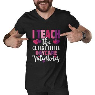 Teacher Valentines Day Daycare I Teach The Cutest Men V-Neck Tshirt - Thegiftio UK