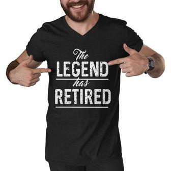 The Legend Has Retired Fun Honor Retirement Tee Men V-Neck Tshirt - Thegiftio UK