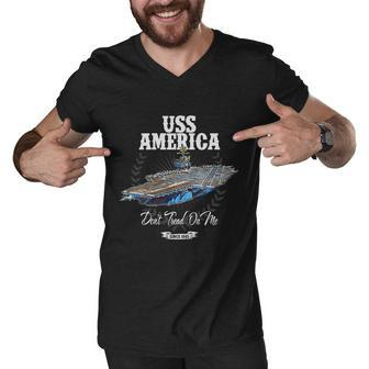Uss America Cv-66 T-Shirt Men V-Neck Tshirt - Thegiftio UK