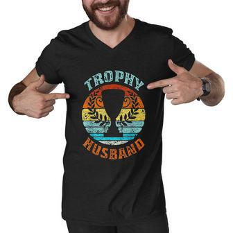 Vintage Husband Trophy Men V-Neck Tshirt - Thegiftio UK