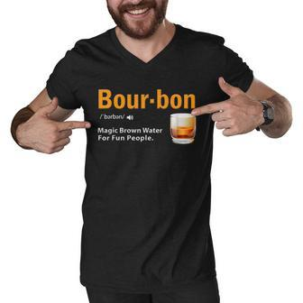 Whiskey Bourbon Definition Magic Brown Water For Fun People Shirt Men V-Neck Tshirt - Thegiftio UK