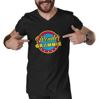 Wonder Grammie Superhero Woman Gift Mom Grandma Men V-Neck Tshirt - Thegiftio UK
