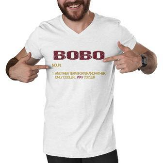 Bobo Funny Grandfather Definition Distressed Retro Men Gift Men V-Neck Tshirt - Thegiftio UK