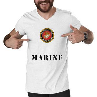 Brother Of A United States Marine Custom Design Template Men V-Neck Tshirt - Thegiftio UK