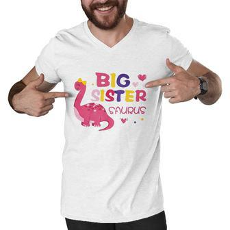 Dinosaur Big Sister Announcement Men V-Neck Tshirt - Thegiftio UK