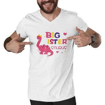 Dinosaur Big Sister Announcement V2 Men V-Neck Tshirt - Thegiftio UK
