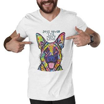 Dogs Never Lie About Love German Shepherd Men V-Neck Tshirt - Thegiftio UK