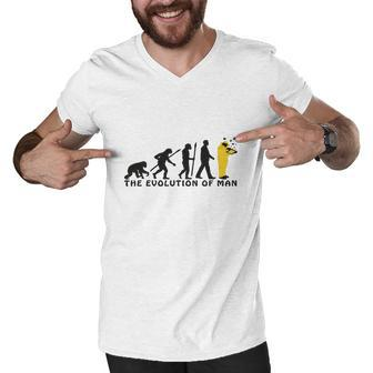 Evolution Of Man Beekeeper Men V-Neck Tshirt - Thegiftio UK