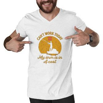 Fishing Ugly Stik Cant Work Today My Arm Is In A Cast Men V-Neck Tshirt - Thegiftio UK