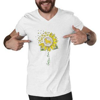 Golden Mom Sunflower Golden Retriever Lover Gifts Dog Mama Men V-Neck Tshirt - Thegiftio UK