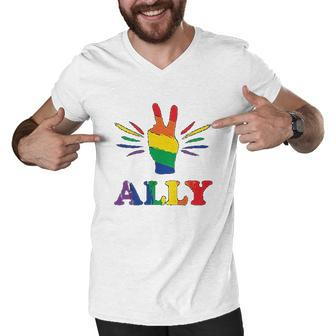 Lgbt Ally Proud Mom Tops Family Of Gays Lgbt Friends Of Gays Women Men V-Neck Tshirt - Thegiftio UK