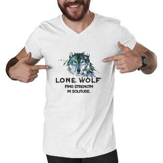 Lone Wolf Christmas Cool Gift Men V-Neck Tshirt - Thegiftio UK
