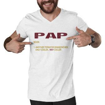 Pap Funny Grandfather Definition Distressed Retro Men Gift Men V-Neck Tshirt - Thegiftio UK