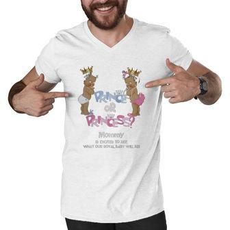Prince Or Princess Mommy Ethnic Gender Reveal T-Shirt Men V-Neck Tshirt - Thegiftio UK
