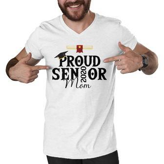 Proud Mom Of A Class Of 2020 Senior Men V-Neck Tshirt - Thegiftio UK