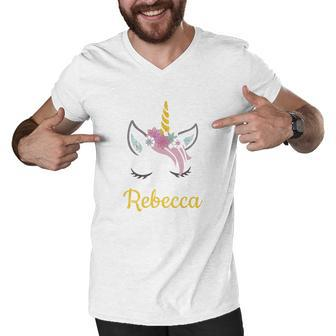 Rebecca Unicorn Name For Rebecca Men V-Neck Tshirt - Thegiftio UK