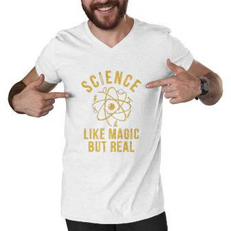 Science Like Magic But Real Teacher V2 Men V-Neck Tshirt - Thegiftio UK