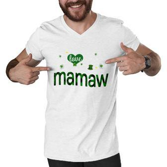 St Patricks Day Cute Shamrock I Love Being Mamaw Heart Family Gifts Men V-Neck Tshirt - Thegiftio UK