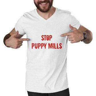 Stop Puppy Mills Men V-Neck Tshirt - Thegiftio UK