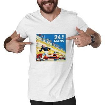 Vintage - 24 Hours Of Le Mans 24 H Du Mons Men V-Neck Tshirt - Thegiftio UK