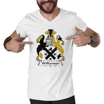 Williamson Family Crest Scottish Family Crests Men V-Neck Tshirt - Thegiftio UK
