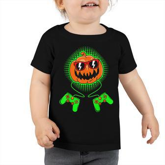Boys Halloween Jack O Lantern Gamer Kids Men Halloween V11 Toddler Tshirt - Thegiftio UK