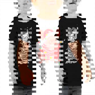 Christmas Pig Lights Santa Hat Gifts For Boys Men Pig Lover Toddler Tshirt - Thegiftio UK
