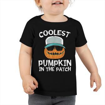 Coolest Pumpkin In The Patch Toddler Boys Halloween Kids V11 Toddler Tshirt - Thegiftio UK
