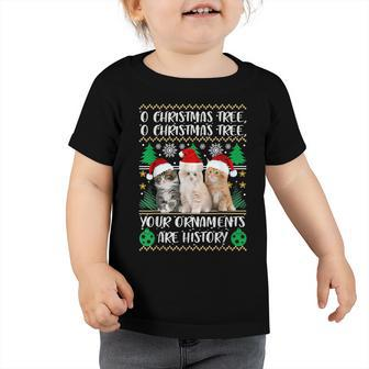 Cute Cats Christmas Kids Gifts Funny Ornaments Pajama Family Toddler Tshirt - Thegiftio UK