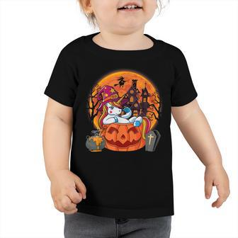 Cute Halloween Girls Women Witchy Unicorn Halloween V4 Toddler Tshirt - Thegiftio UK
