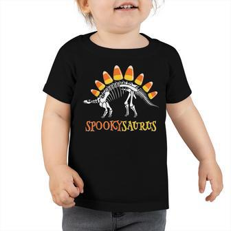 Funny Spookysaurus Candy Corn Dinosaur Halloween Toddler Kid Toddler Tshirt - Thegiftio UK