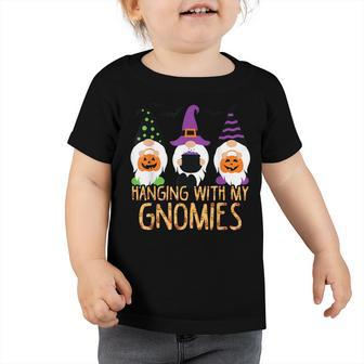 Hanging With My Gnomies Funny Halloween Gnomes Costume Kids Toddler Tshirt - Thegiftio UK