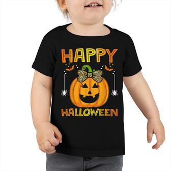 Trick Or Treat Halloween Pumpkin Happy Halloween 2022 Girls Toddler Tshirt - Thegiftio UK
