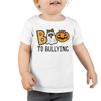 Boo Anti Bullying Funny Halloween Orange Unity Day Girls Toddler Tshirt - Thegiftio UK