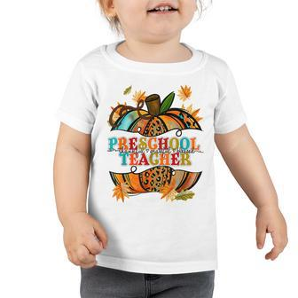 Fall Pumpkin Thankful Blessed Preschool Teacher V2 Toddler Tshirt - Thegiftio UK