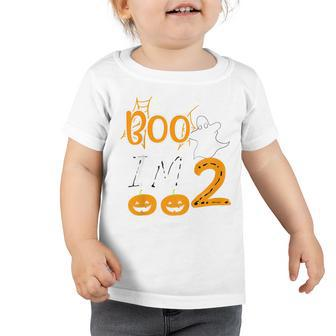 Kids 2Nd Birthday Kids Boo Im 2 Two Yr Ghost Halloween Costume Toddler Tshirt - Thegiftio UK