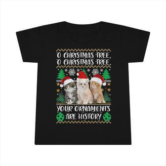 Cute Cats Christmas Kids Gifts Funny Ornaments Pajama Family Infant Tshirt - Thegiftio UK